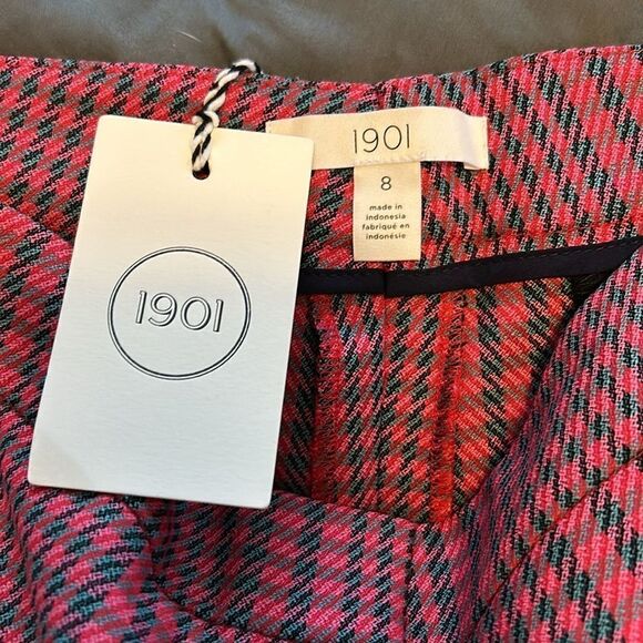 NWT 1901 Simone Pink Plaid Ankle Pants Trousers Size 8 - Picture 5 of 11